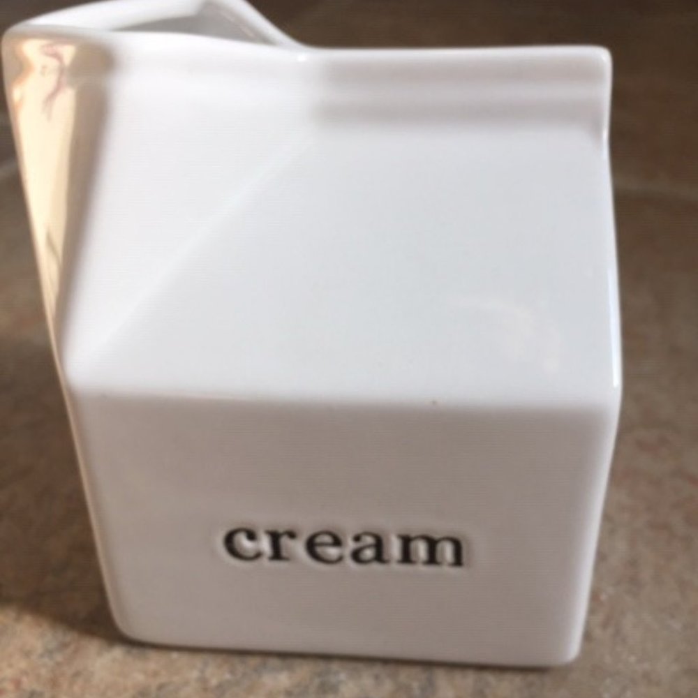 CREAMER Ceramic Milk Carton Shaped - 7 OZ - Never Used